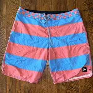 Quiksilver Red/Blue Stripe Board Shorts size 38